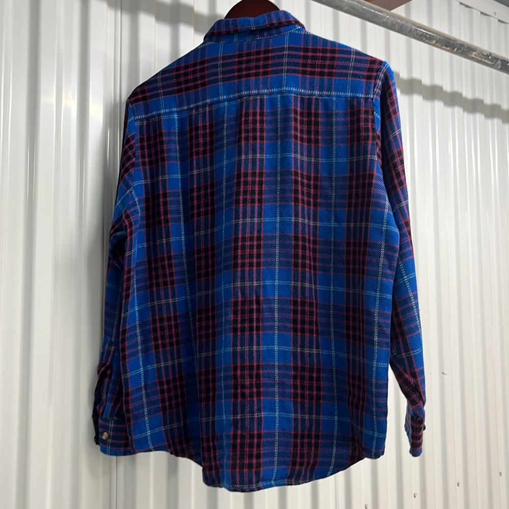 Vintage‎ 80s Blue and Red Plaid Men's Shirt - Picture 7 of 7